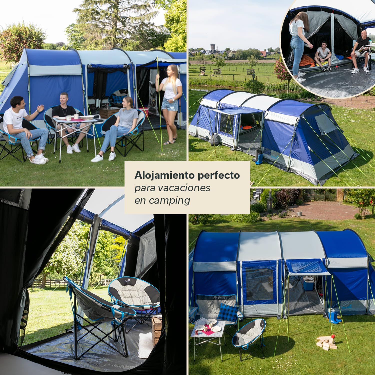 Skandika Montana 8/10/12/14 Sleeper/Sleeper Protect - Tienda campaña Familiar - cabinas oscuras - Columna de Agua de 5.000 mm