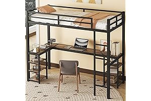 Twin XL Loft Bed with Desk and Storage Shelves: The Ultimate Space-Saving Solution