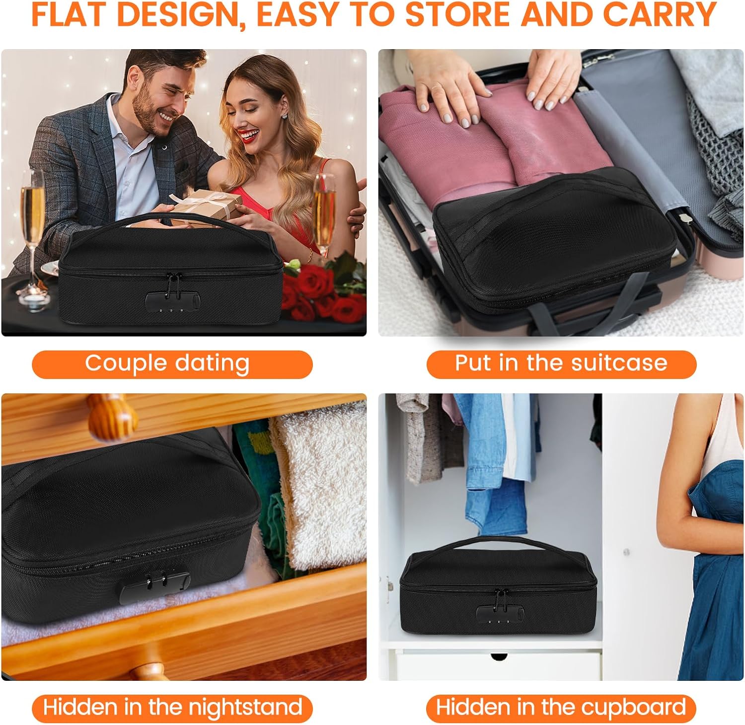 Discreet Lockable Storage Toy Bag Box Organizer Container (Medium)