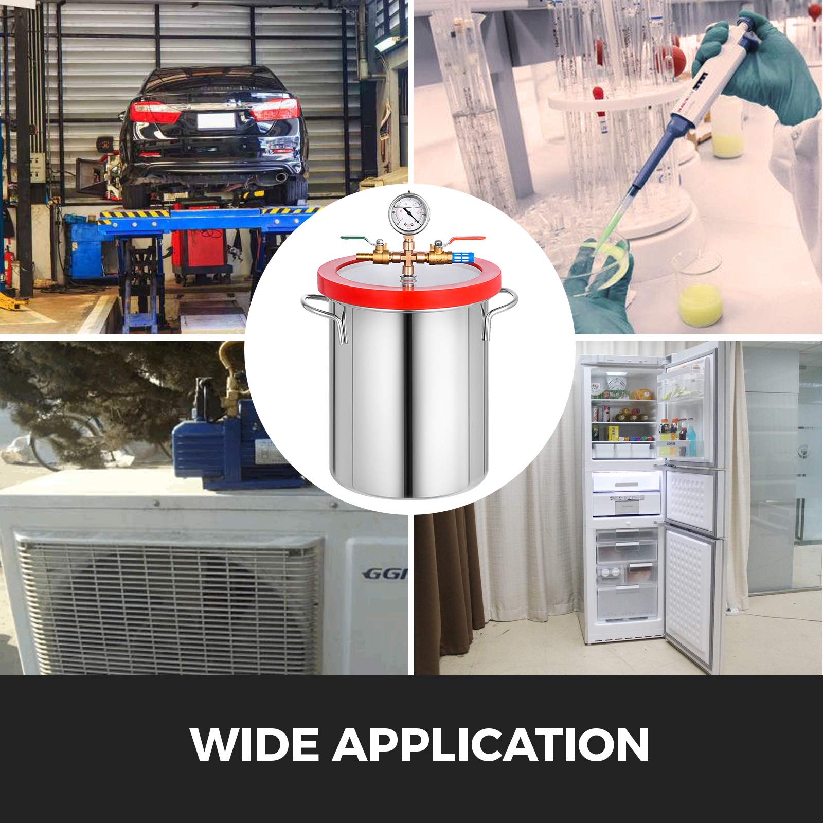 VEVOR Vacuum Chamber, 5Gallon Vacuum Degassing Chamber Glass Lid