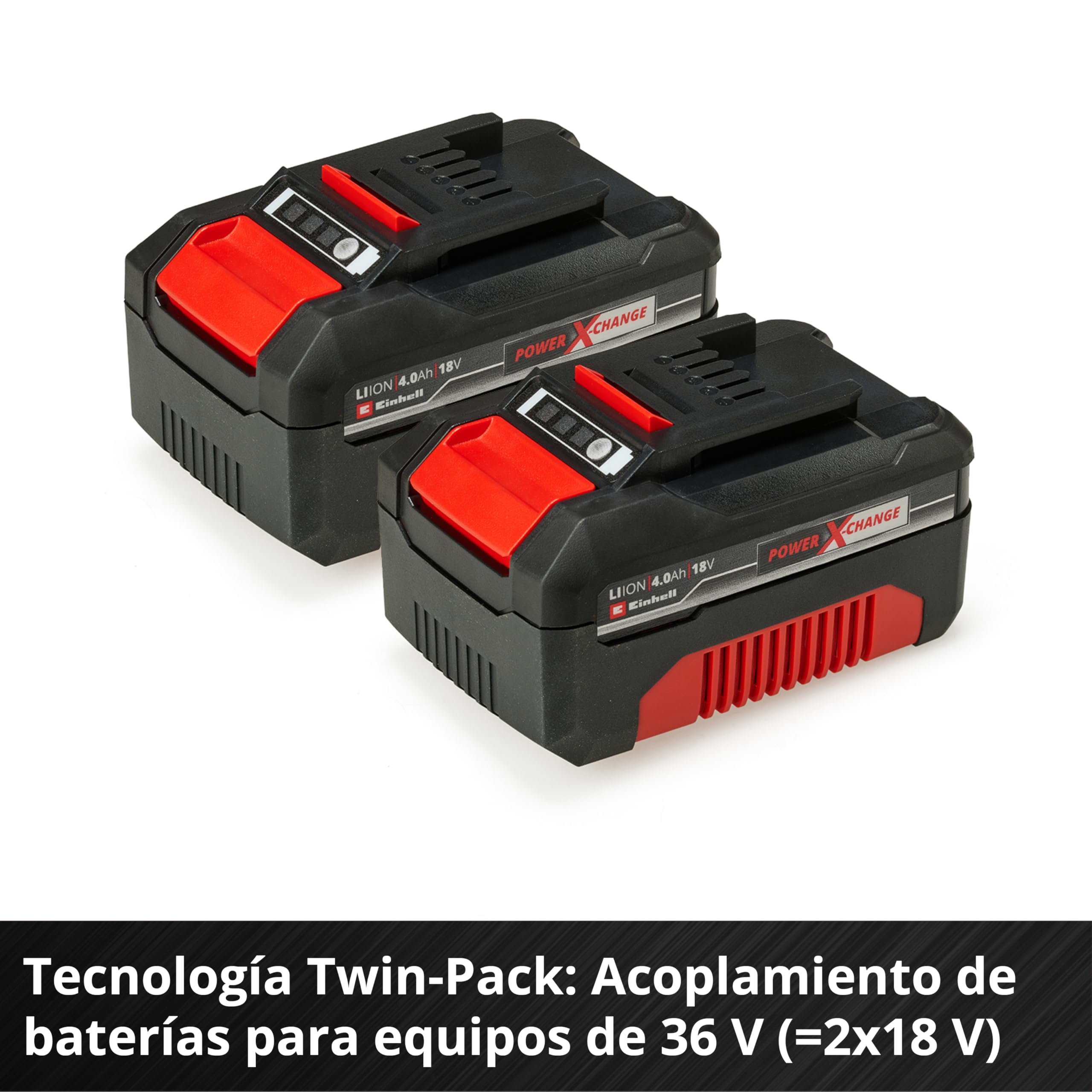 Einhell Original Starter Kit 2X 4 Ah batería y Twincharger (Iones de Litio, 18 V, Adecuado para Todos los aparatos Power X-Change)