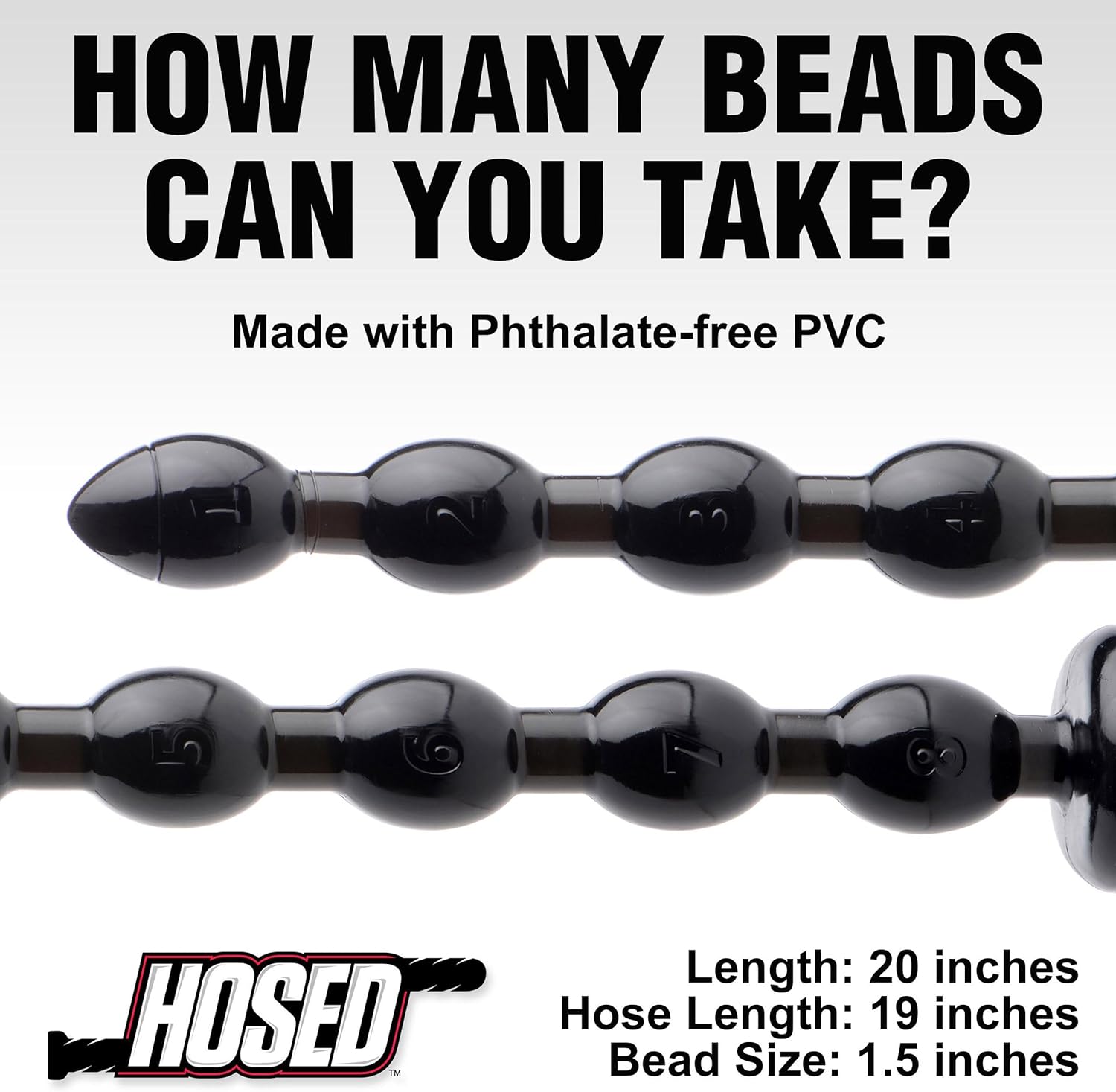 Hosed 19 Inch Beaded Anal Snake