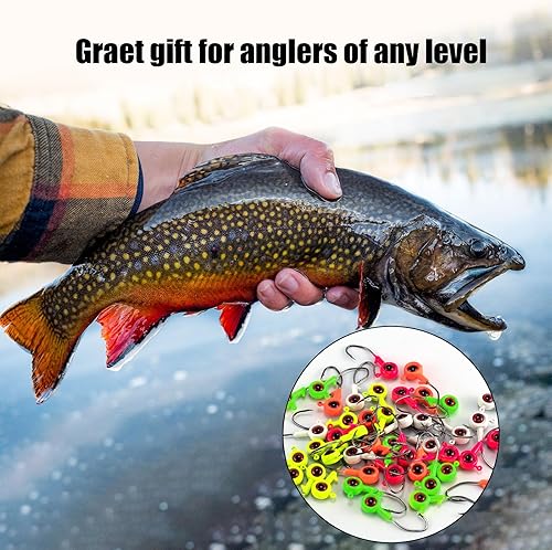 Miniatura 6 de Alwonder Paquete de 3050 cabezas de plantillas de cangrejo con ojos 3D, cabezas de plantilla de pesca de trucha de lubina, 132 oz 116 oz 18 oz para