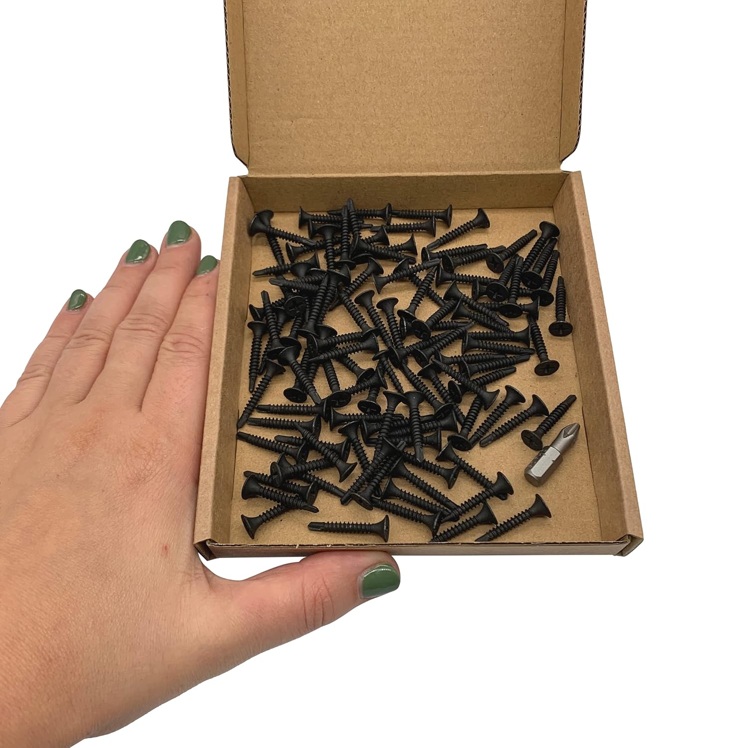 (Pack of 100 pcs) Drywall Black Phosphate Carbon Steel 3.5 x 25 mm Screws, Self-Drilling Sheet Metal Screw - Image 4