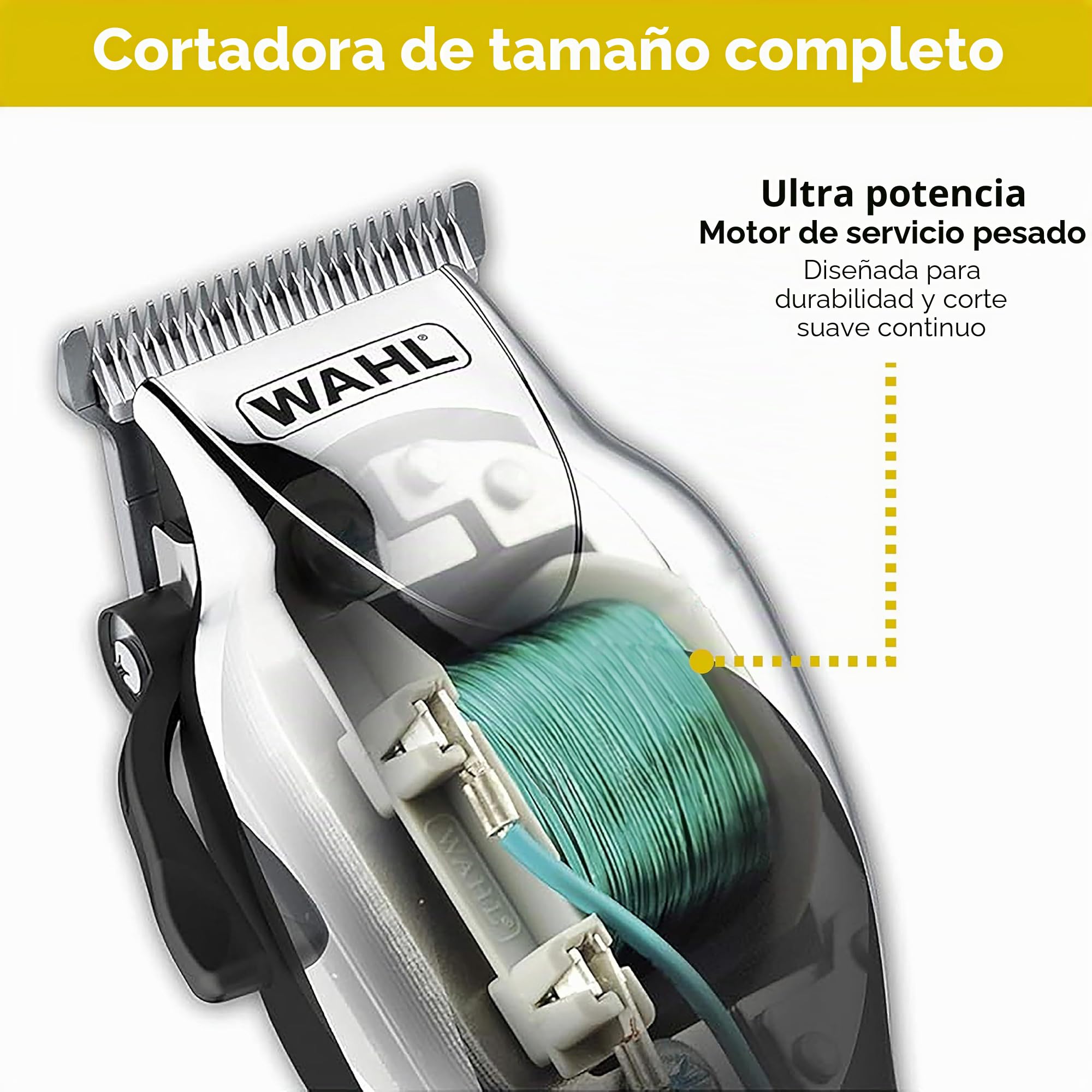 WAHL Chrome Pro Deluxe cortadora de pelo eléctrica con cable y palanca de ajuste, kit completo con recortadora a pilas, capa, espejo, tijeras, 10 peines guía, pinzas para el pelo