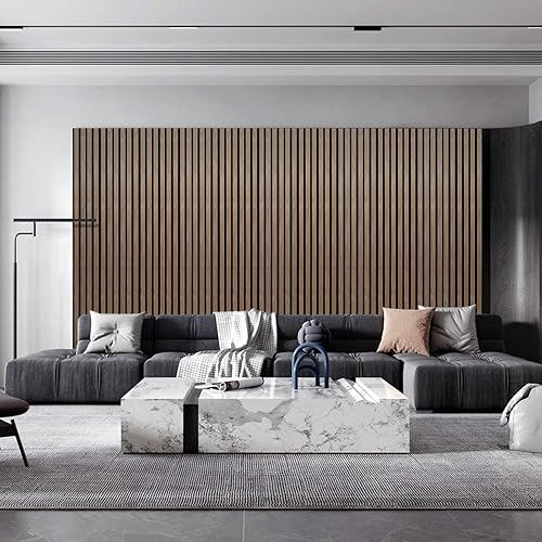 Miniatura 2 de Paneles de pared de madera 3D, paneles acústicos para decoración de pared interior en tablero trasero de fieltro, paneles decorativos para pared y