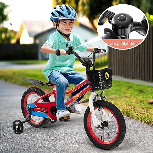Miniatura 7 de BABY JOY Bicicleta para niños, 12, 14, 16, 18, 20 pulgadas, bicicletas para niños y niñas, adolescentes de 3 a 8 años o más con ruedas de