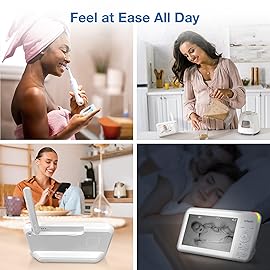VTech Video Baby Monitor with 5 LCD Screen, Up to 17Hrs Video & 31Hrs Audio Battery Life, Night Vision, 1000ft Range, Pan-Tilt-Zoom, Lullabies, Soothing Sounds, Temperature Sensor, No WiFi: 924W
