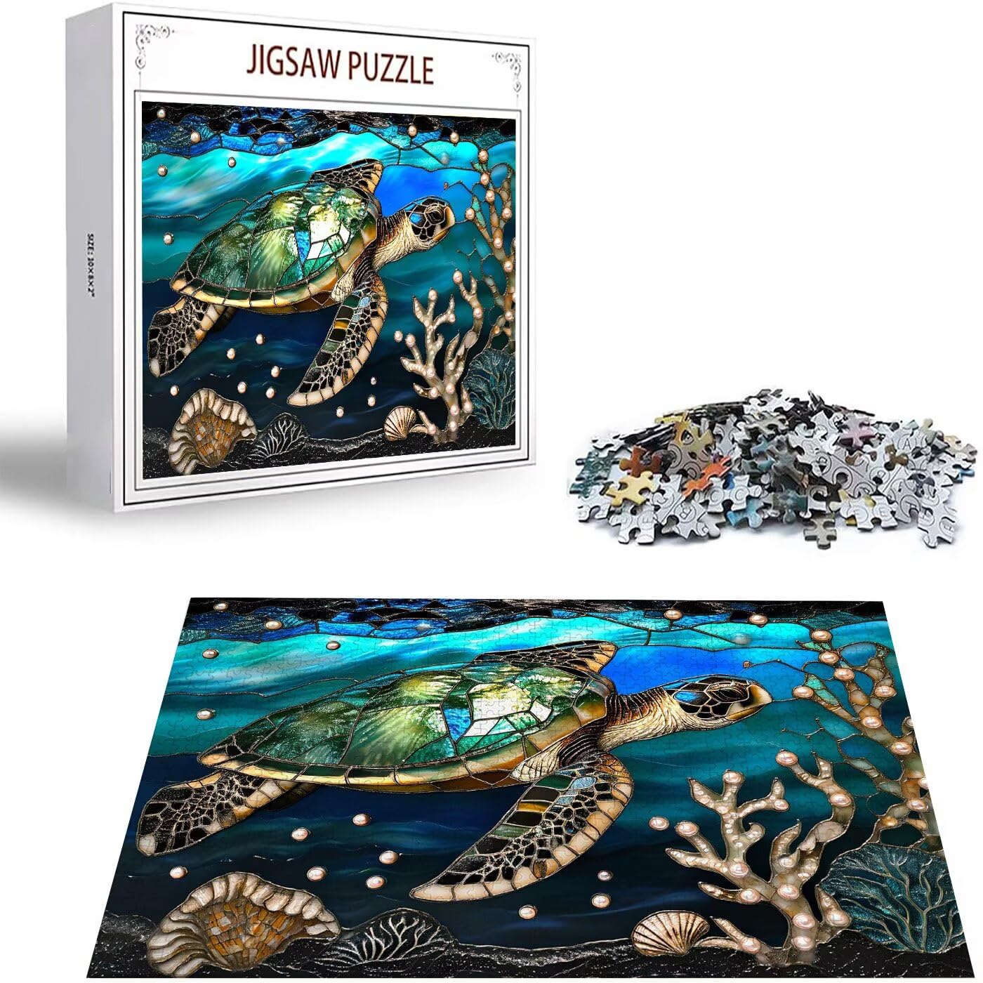 Puzzle zwierzęce Puzzle 3000 sztuk żółwie morskie układanki dla dorosłych DIY klasyczne drewniane gry, wysokiej jakości drukowanie układanki zabawki, litery z tyłu układanki, do dekoracji domu prezent