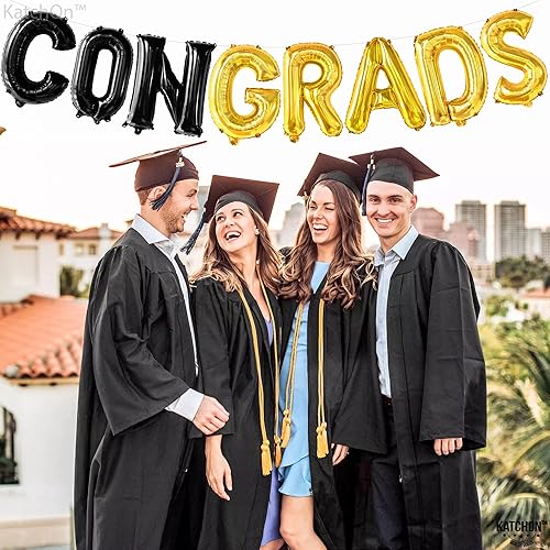 Miniatura 5 de KatchOn, Cartel de globos de felicitación de graduación de 16 pulgadas, pancarta de globos de felicitaciones para decoraciones de fiesta de