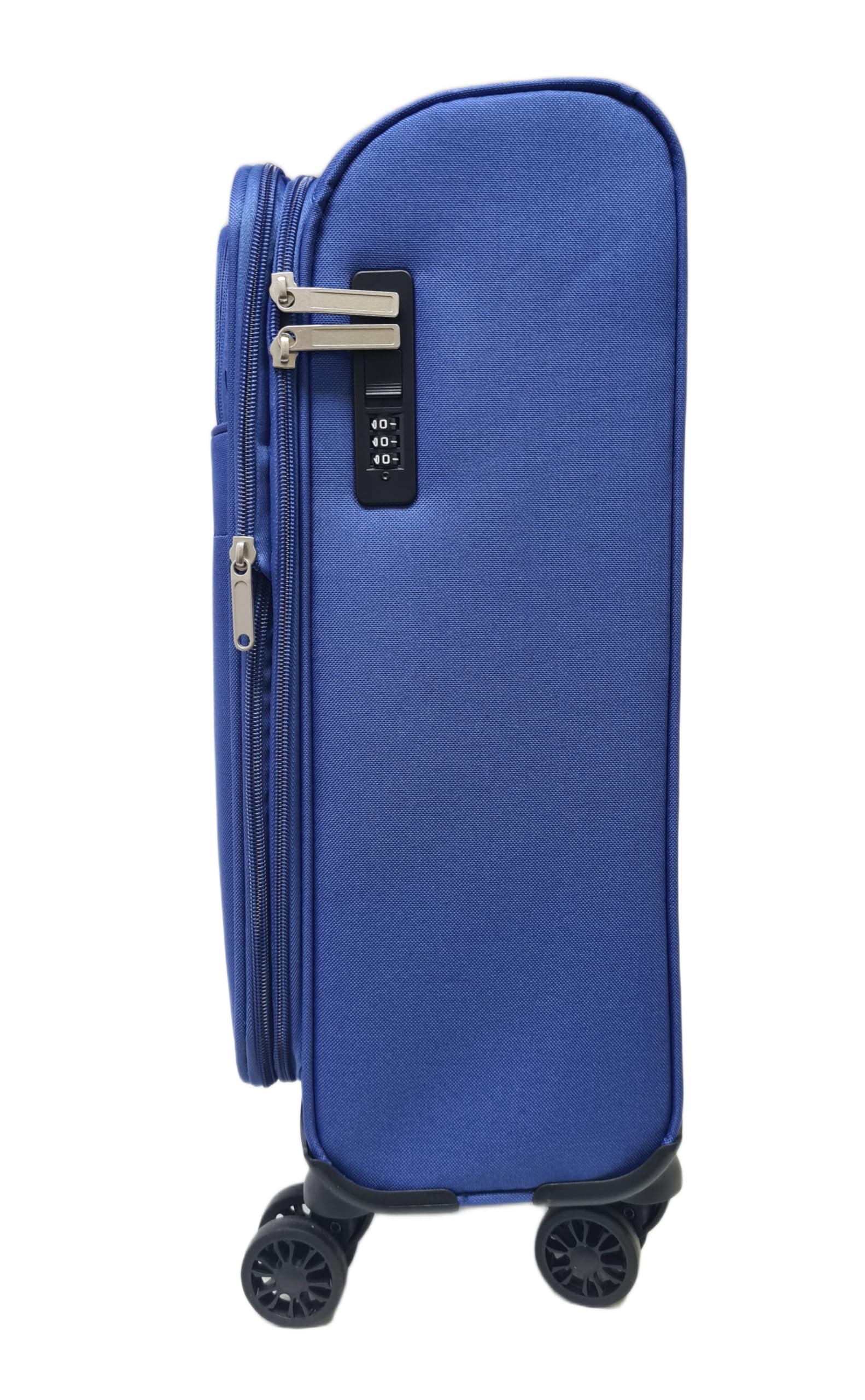 COVERI COLLECTION Trolley Morbido, bagaglio a mano 55x38x20 4 ruote, Chiusura Combinazione,Misure Ideali, Perfette per Ryanair, Air Italy, easyJet, Lufthansa ESPANDIBILE !!! (BLU NAVY)