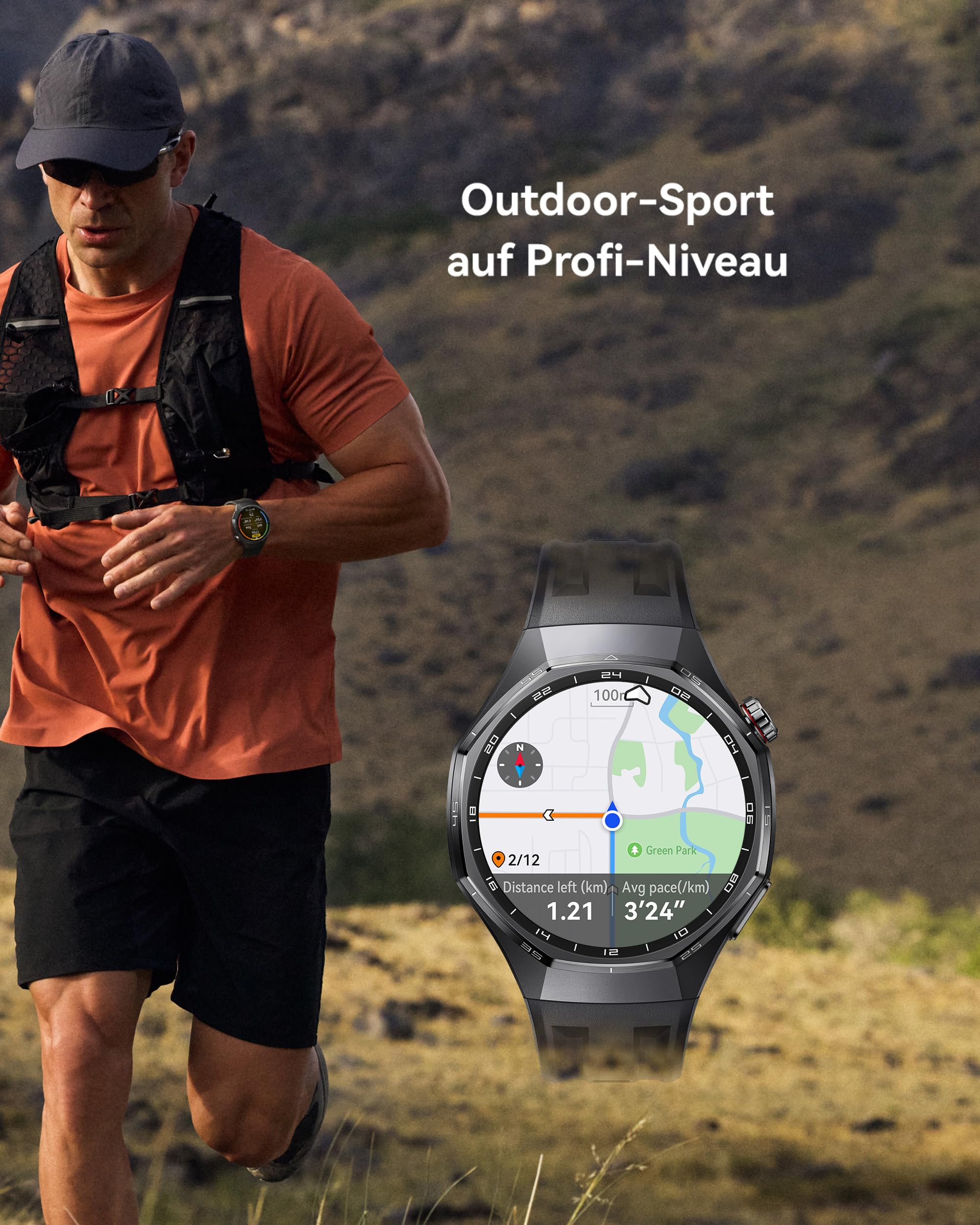 HUAWEI Watch GT 6 Pro Smartwatch, GPS, EKG, 1,47" AMOLED-Display, Bis zu 21 Tage Akku, umfassende Fahrrad-Features, 100+ Sportmodi, Kompatibel mit Android™ & iOS, Gesundheitsmonitoring, Schwarz, 46mm