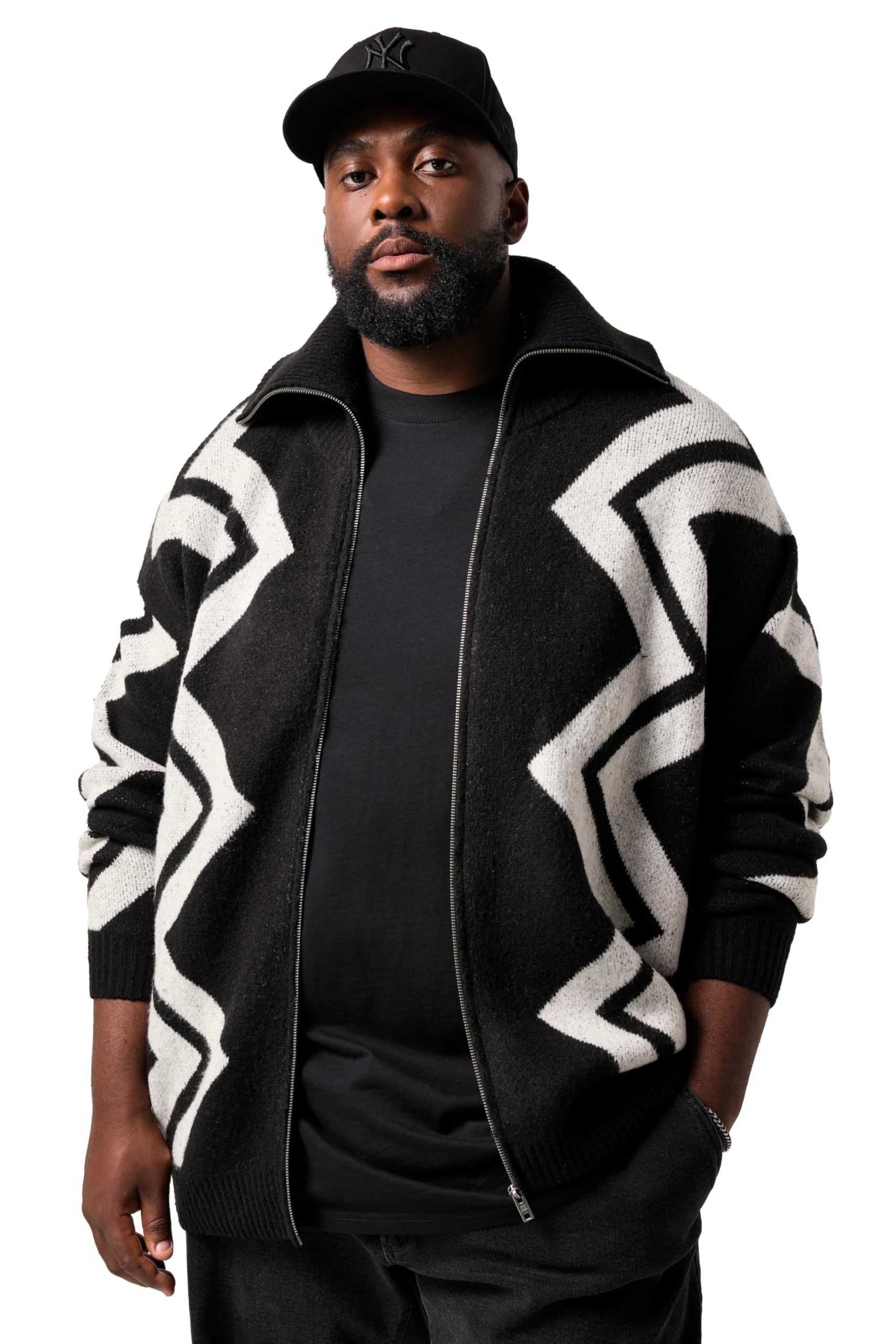 STHUGE Strickjacke, Zackenmuster 842198