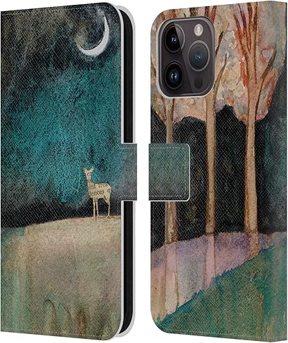 Head Case Designs Wyanne Quiet Nature 2 - Funda de piel tipo cartera con licencia oficial compatible con Apple iPhone 15 Pro Max