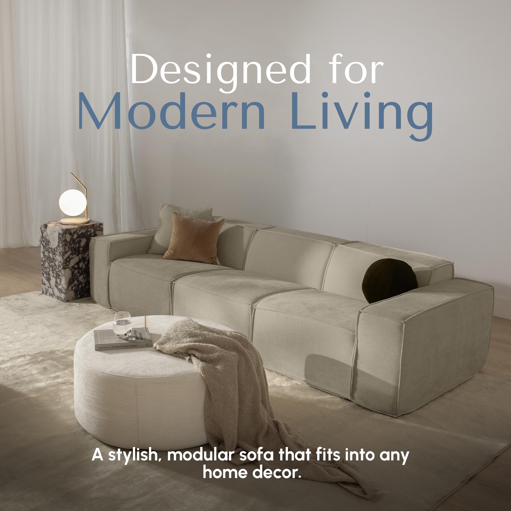 Amazon.com: ROVE LAB M1 Modular Sectional Sofa with Ottoman, Sofa