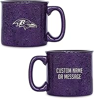 Vista 8 de Rico Industries NFL New York Giants - Taza de café personalizada de 12 onzas con logotipo grabado con láser profundo, taza de cerámica para acampar