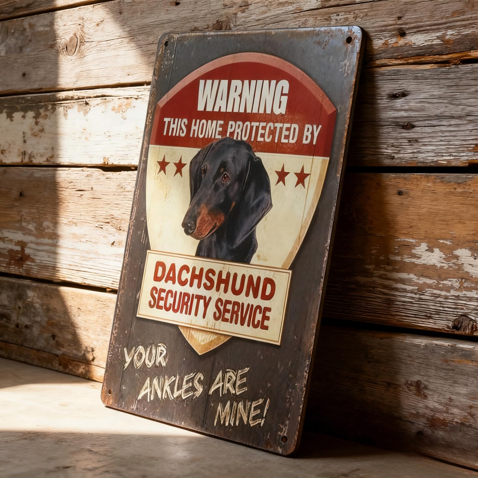 Tivleed Vintage Dachshund Sign - Metal Beware Of The Dog Plaque - Waterproof Outdoor Pet Decor For Home & Garden - Funny Dachshund Lover Gift (30X20cm)