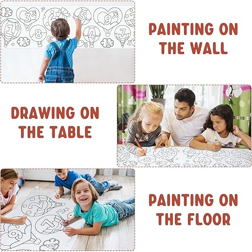 Miniatura 6 de Rollo de dibujo para niños, rollo de papel para colorear 2023 para niños, rollo de papel de dibujo de pintura de 120 x 11.8 pulgadas, rollo de papel
