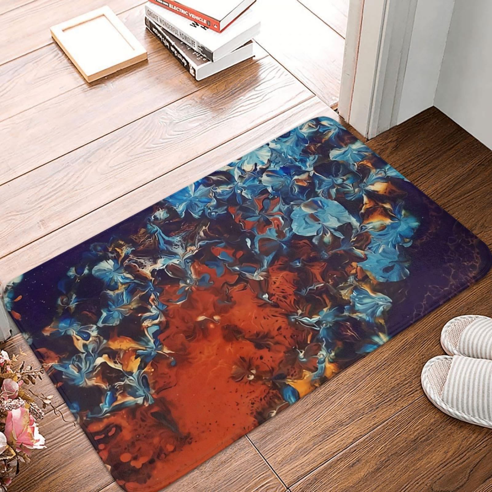 Tapis de cuisine et paillasson bleu océan pour sublimer votre balcon