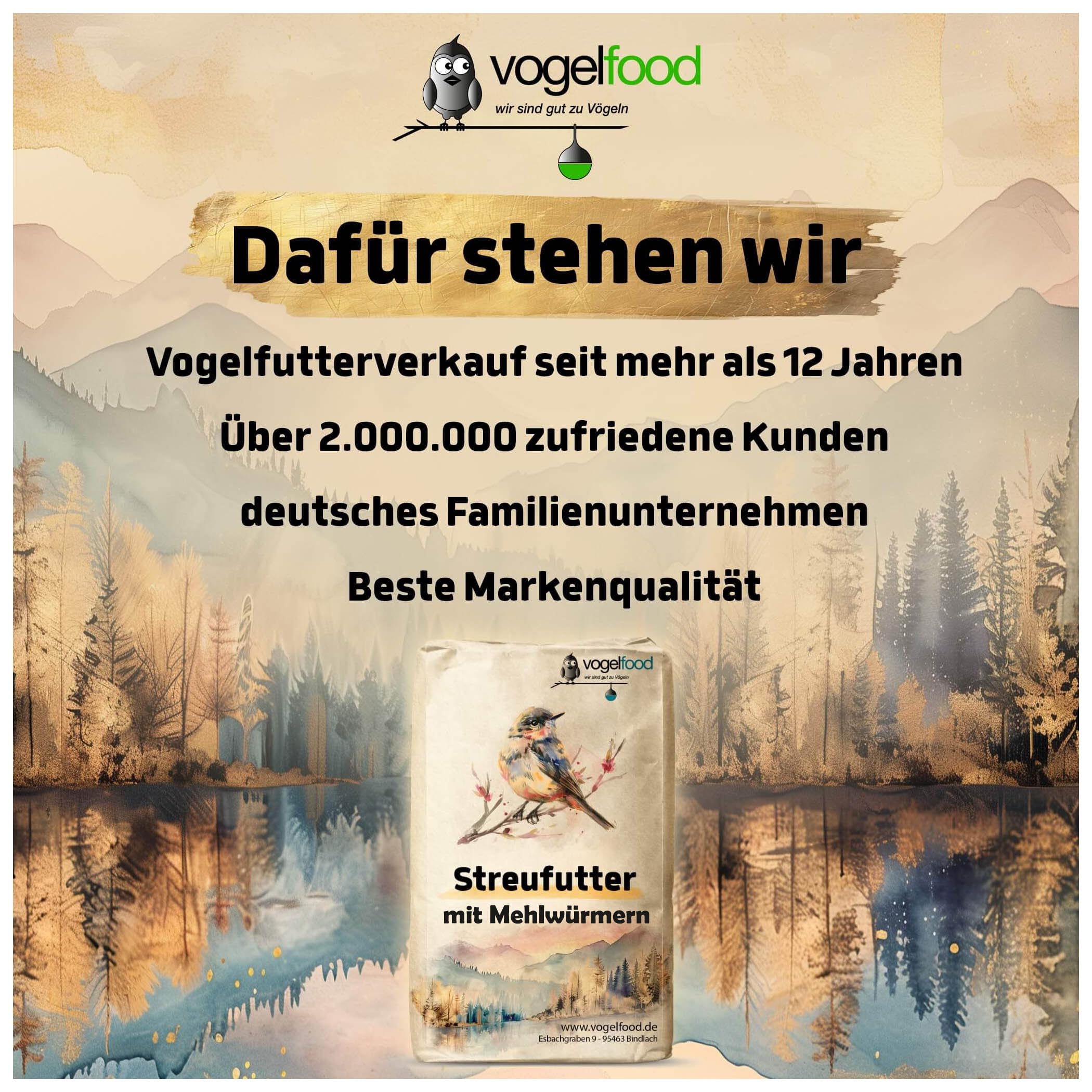 25 kg Streufutter mit Mehlwürmern für Wildvögel erstklassige Zusammensetzung