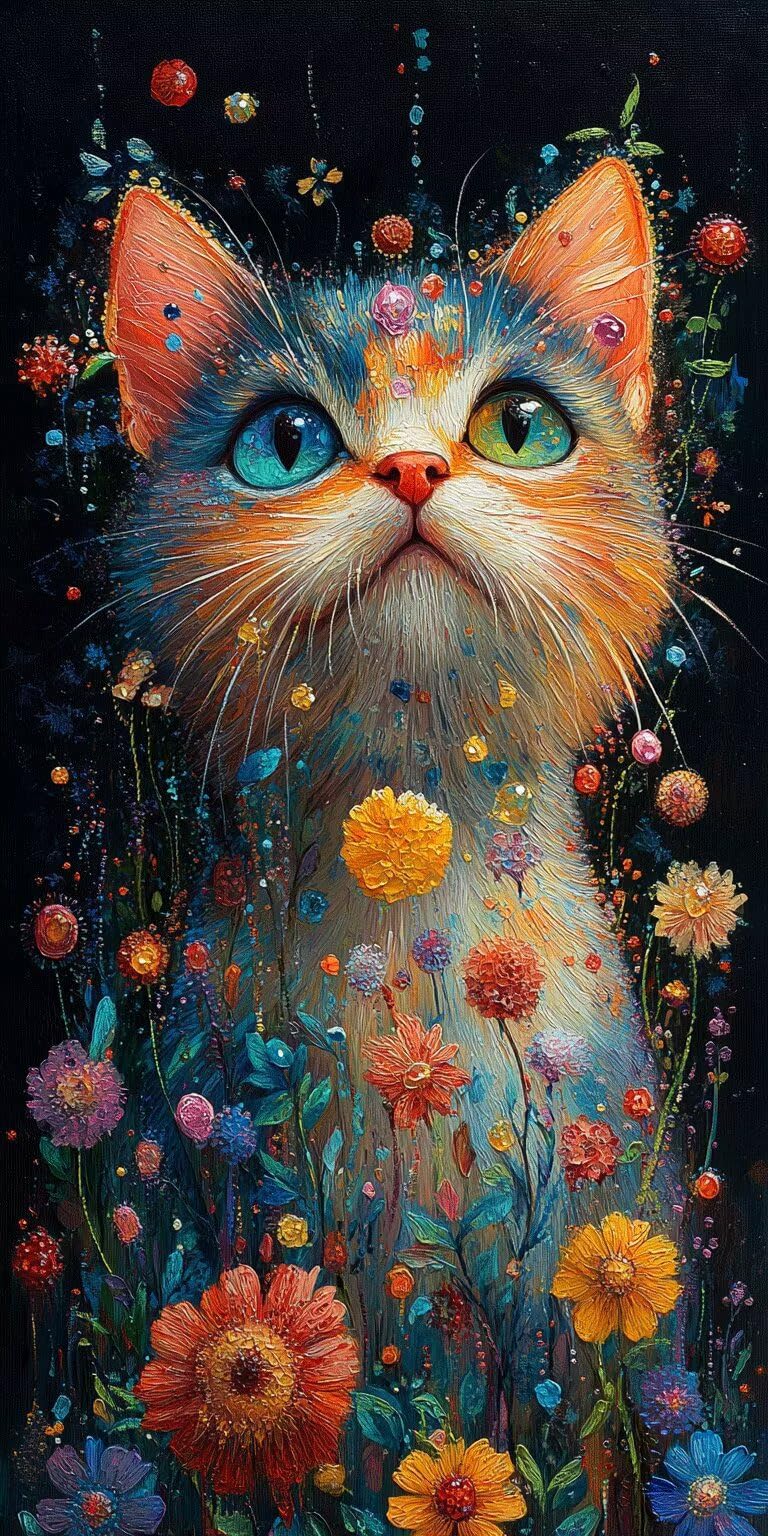 Dipingere con i Numeri Adulti astrattogatto, 100x200cm, k-23 | Paint by Numbers Senza Cornice, Quadri da Dipingere Numerati, Decorazioni Parete, Oggetti Decorativi per la Casa