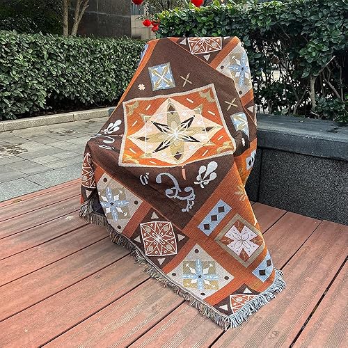Miniatura 2 de WarmTide Mantas y mantas aztecas indias, manta geométrica de nativos americanos para cama, sofá, silla, sala de estar, playa y viajes (51 x 63
