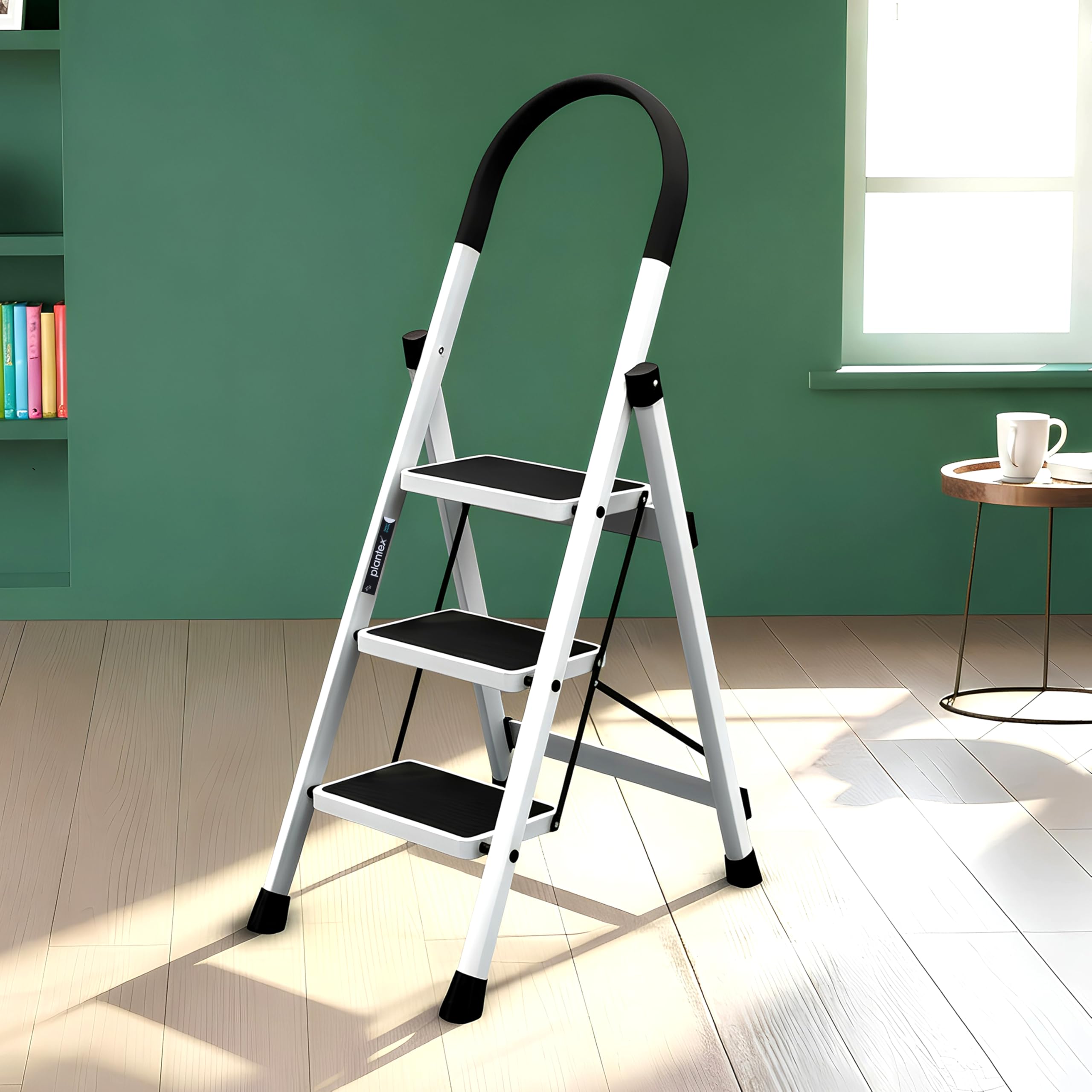 Plantex Ladder for Home 6 Steps/Foldable Ladder with Anti-Skid Wide Steps (30L x 20W cm)/Strong D-Shape Pipe with X-Support for More Stability/5 Year Warranty(Apex-White) — Amazon image 10