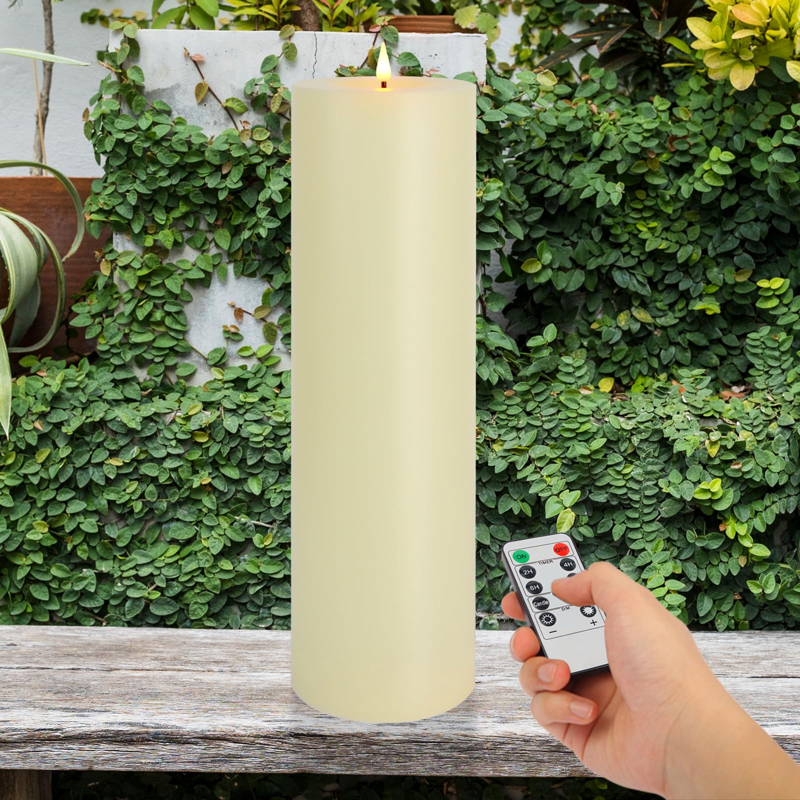 Photo 1 of ***MISSING PARTS***
Warmhere 14" x 4" Large Outdoor Candles with Timer Waterproof, Remote Control Flickering Flameless Candles Battery Operated, Tall Fake LED Pillar Candle for Patio Porch Lantern, Ivory, 1 Pack