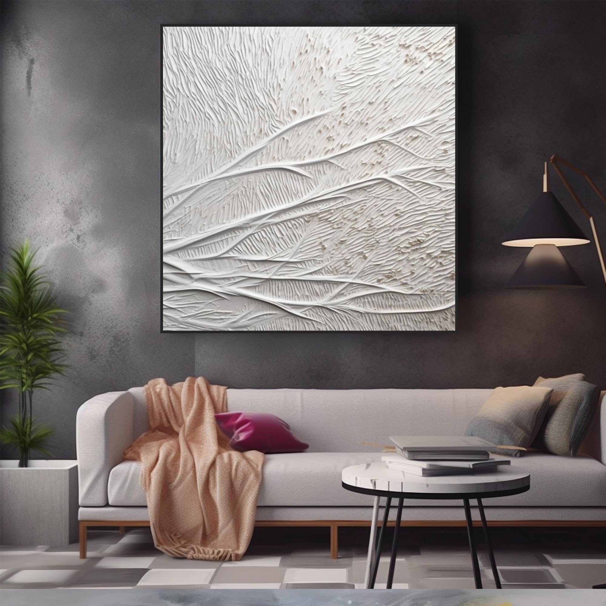 Amazon.com: 3D Black & White Textured Canvas Wall Art, Wabi-Sabi
