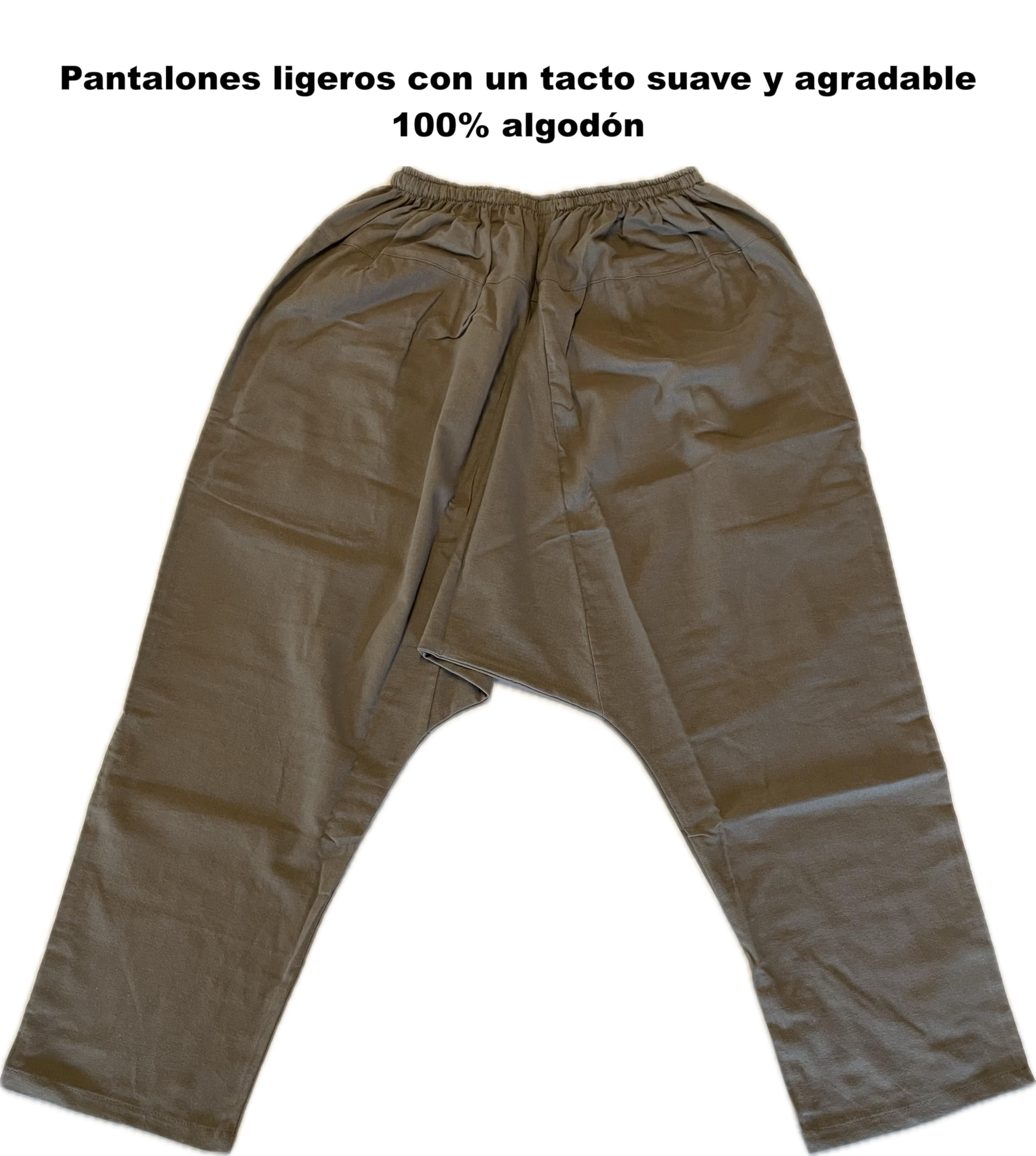 SAVARI - Pantaloni Harem tailandesi, Pantaloni Bombache Uomo Donna con Tasche Senza Polsini 100% Cotone. Vita elastica e lacci taglia unica Ideale Taichi, Premama, Yoga. Nero, Vino, Cammello, Grigio