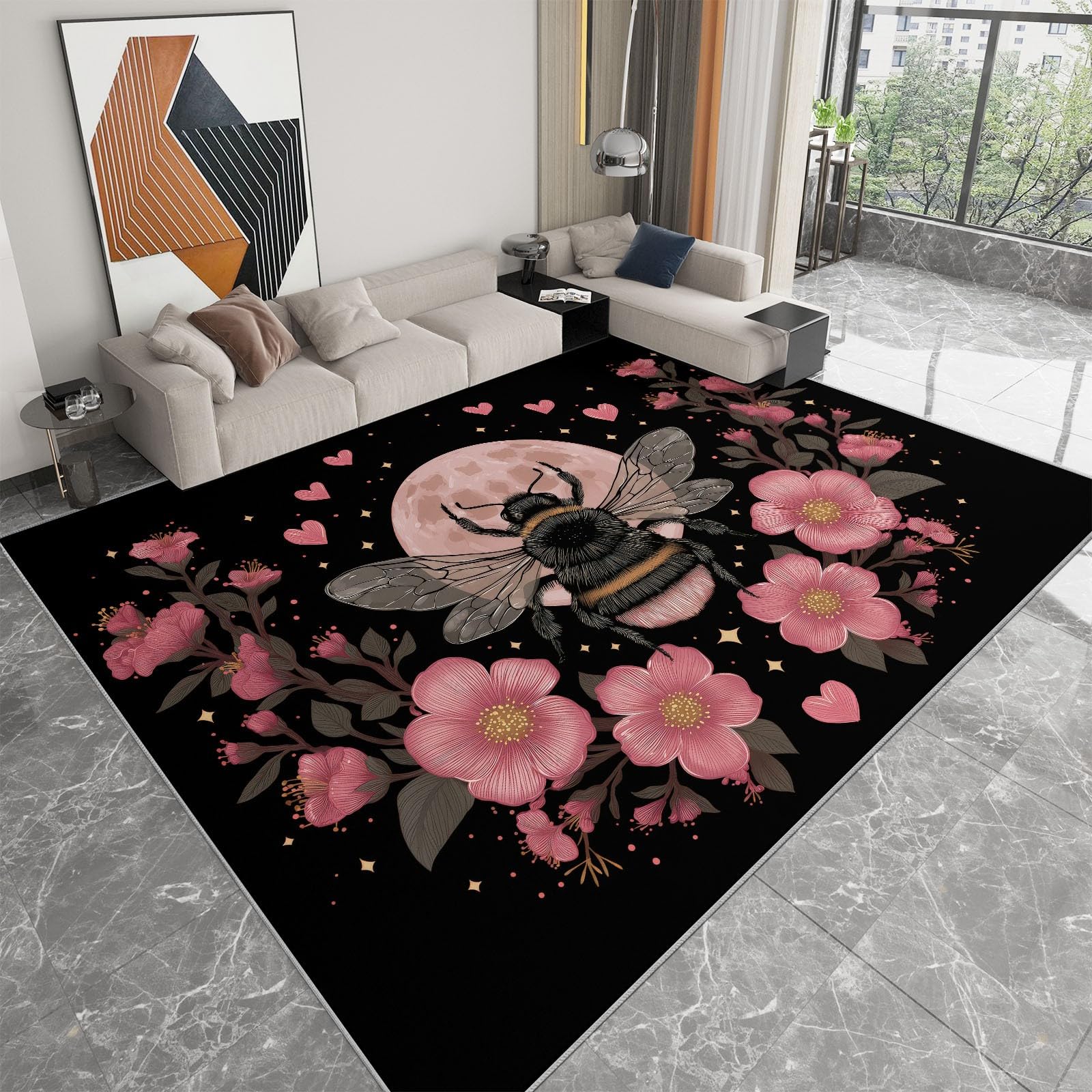 Tapis lavable poils courts 180x240cm tapis de salon moderne pour chambre enfant