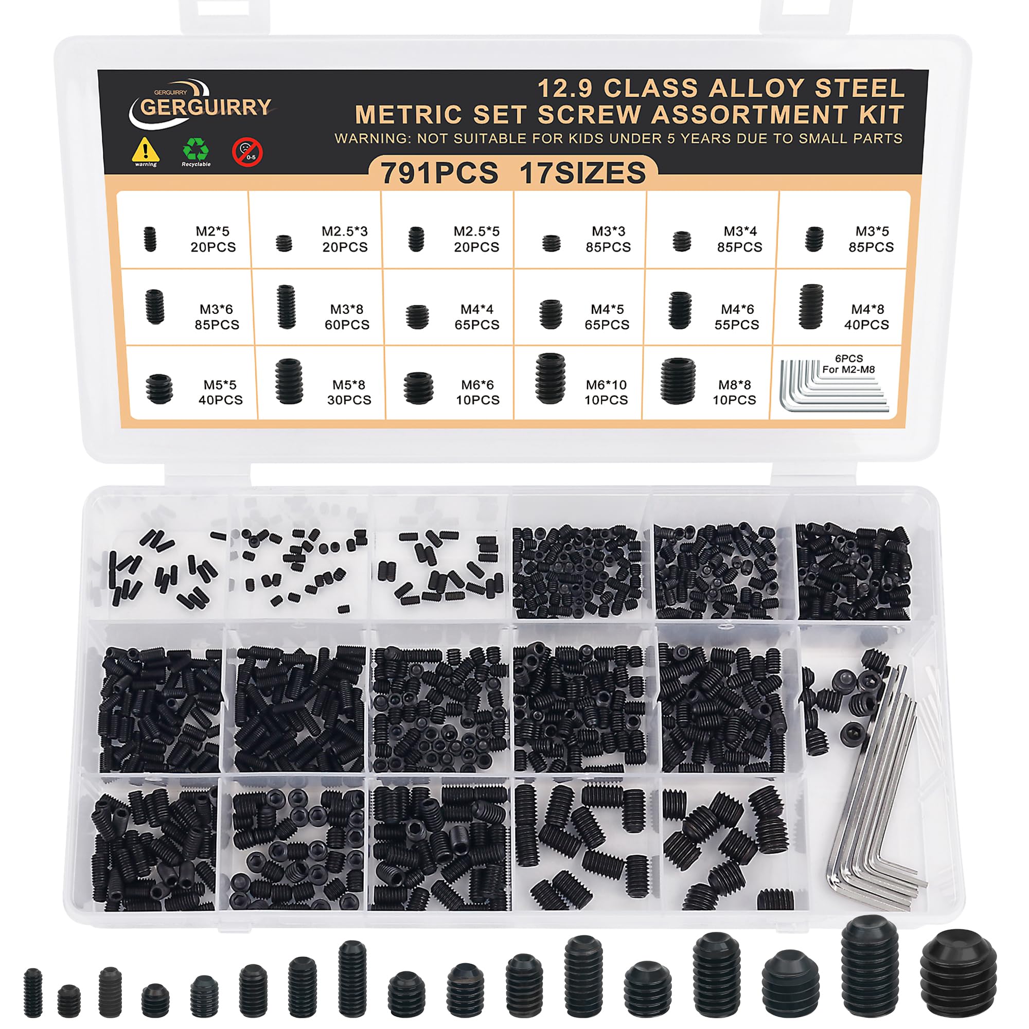 Stainless Steel Set Screws - 1150 Piece Kit -11