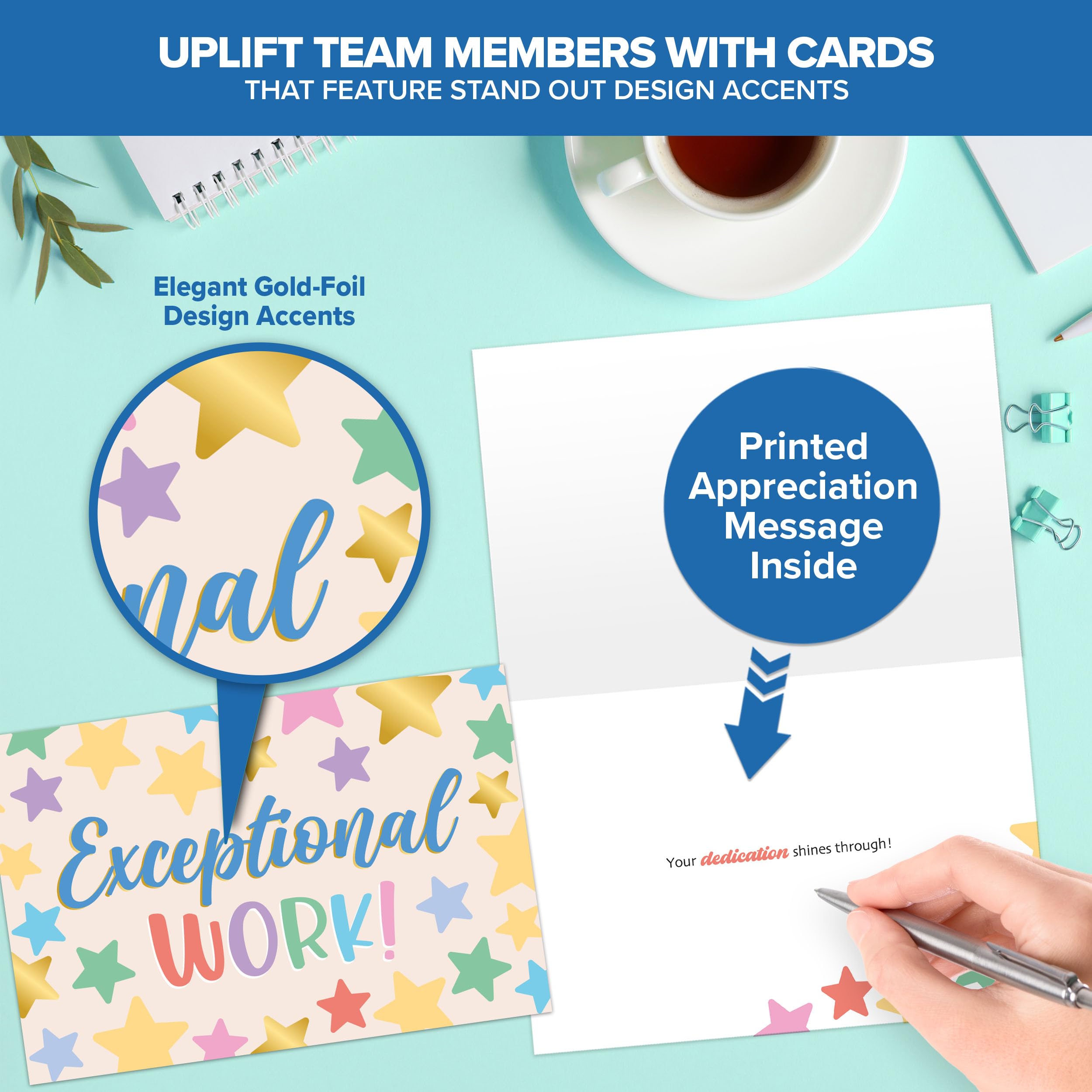 Snapklik.com : Decorably 24 Pack Gold-Foiled 6x4in Great Job Cards For ...