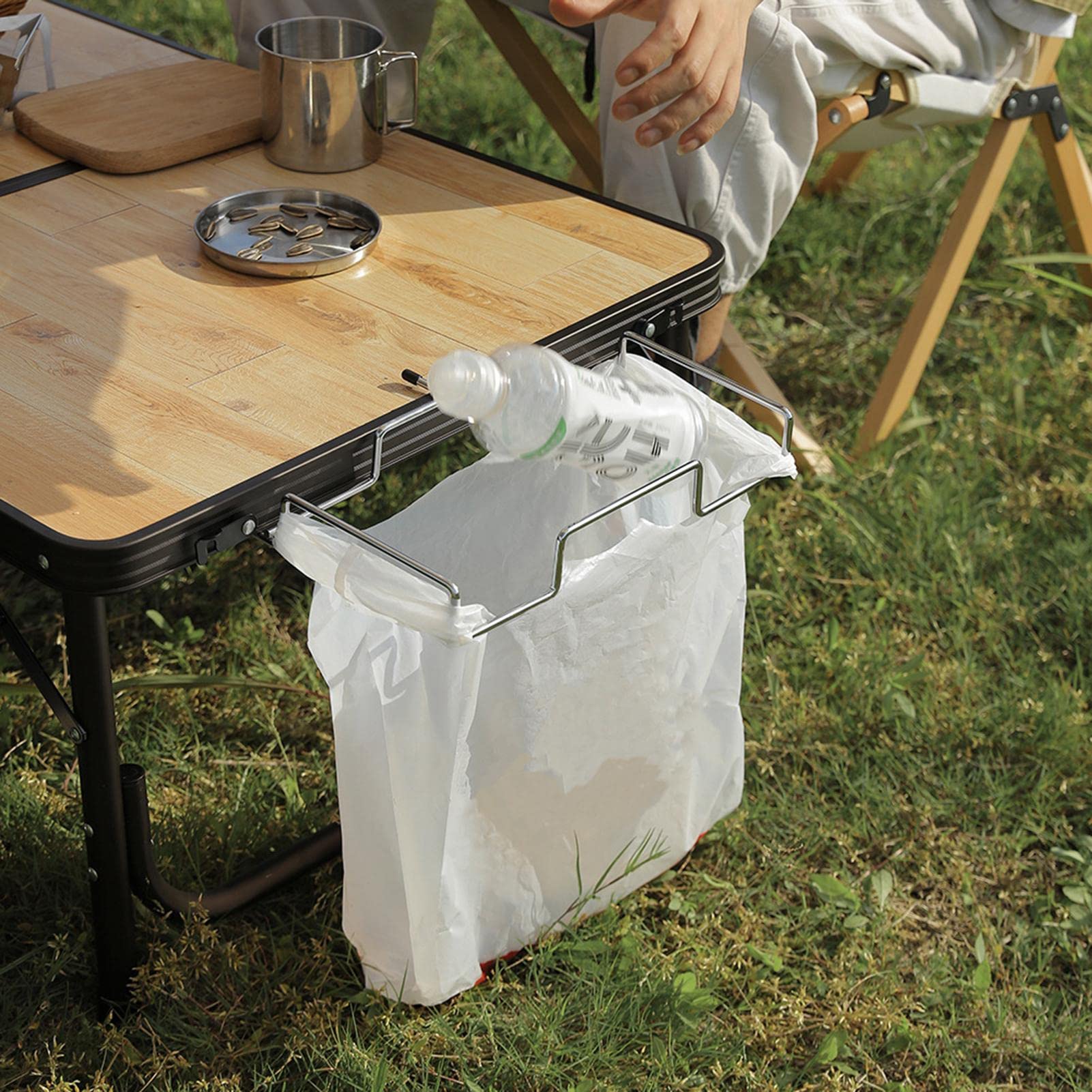Support De Table Pour Sac Poubelle Avec Pince Réglable - Gain De Place, Pour Cuisine, Bureau, Buanderie