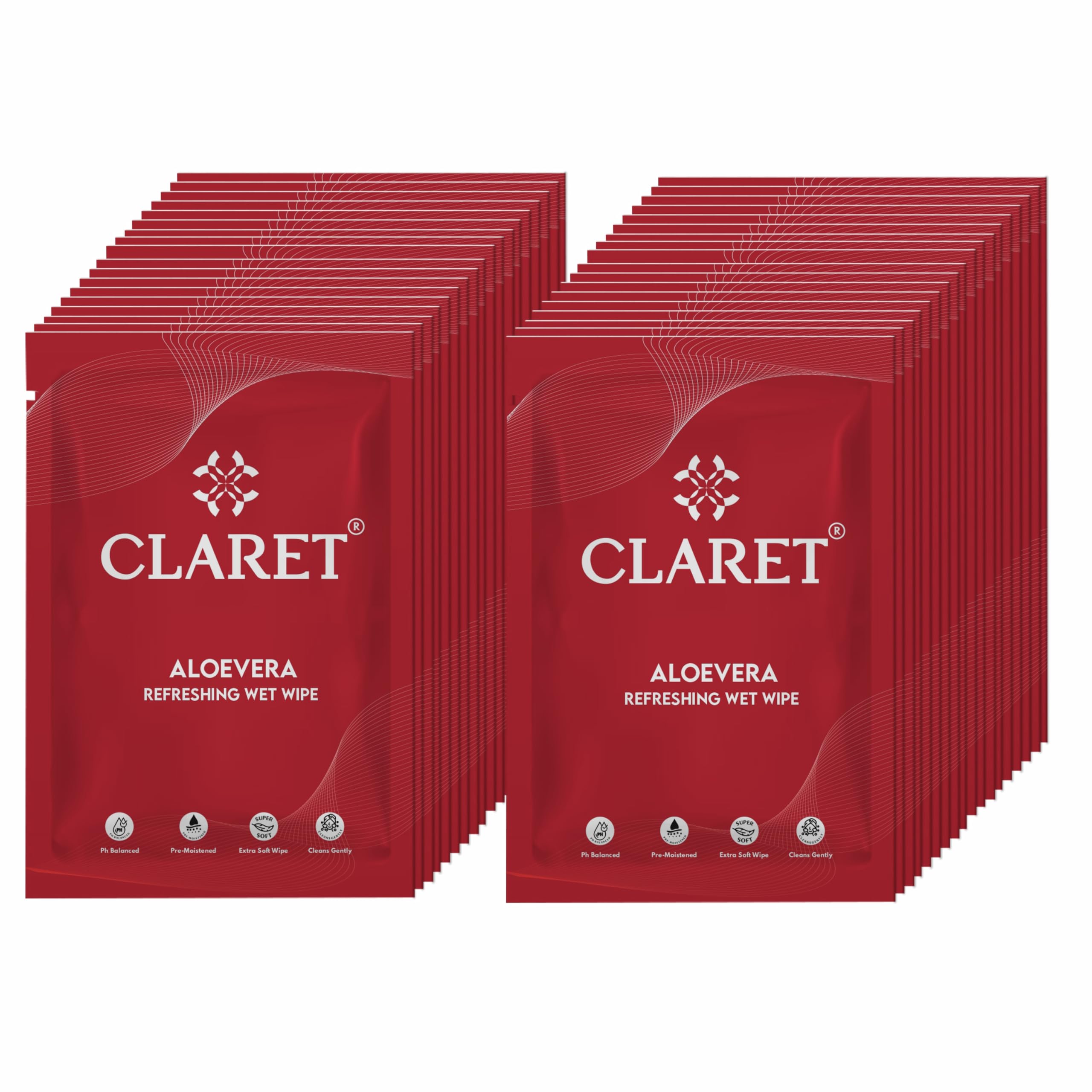 Claret Refreshing and Cleansing Wet Wipes (Pack Of 50) for Women Men Daily Use | Wet Tissue For Face Cleaning | Face Wipes For Travelling | PH Balanced