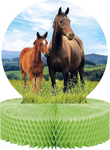 Creative Converting Centro de mesa Wild Horse. 1 ct, multicolor, 9 in x 12 in, 1 ct