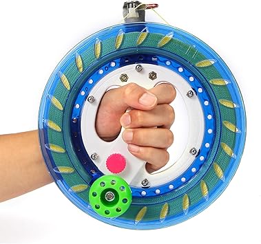E-TING Kite Reel and Line - 8 Inch Dia with 1000ft High Strength String, Locking Spool for Outdoor Kites, Ideal for Kids, Adults, and Toddlers Blue