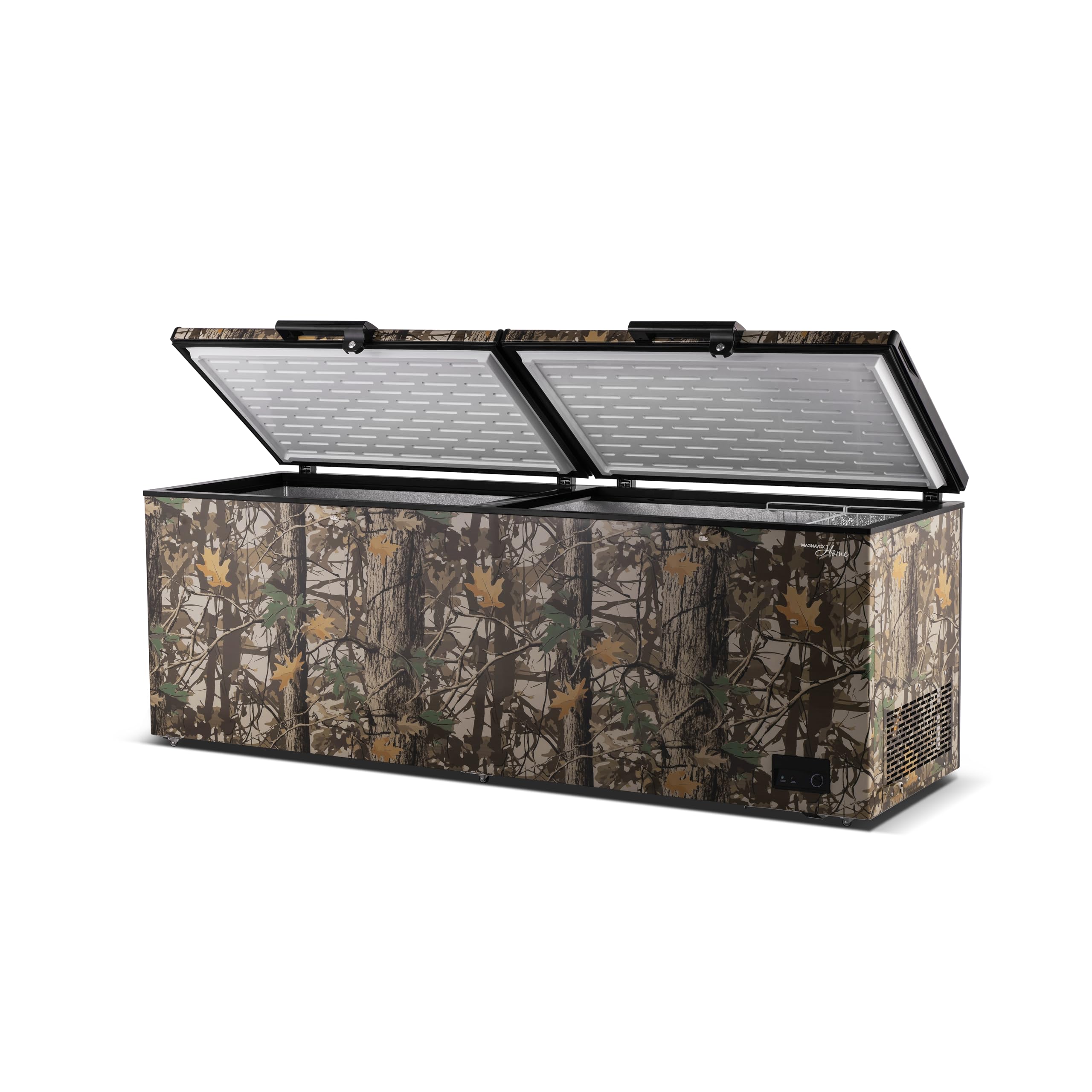 Magnavox Home, Chest Deep Freezer, 29.8 Cu. Ft. Capacity, Adjustable Thermostat-Removable Vinyl Coated Wire Basket-Easy Defrost Drain, Camouflage on Fridge.com - View 3