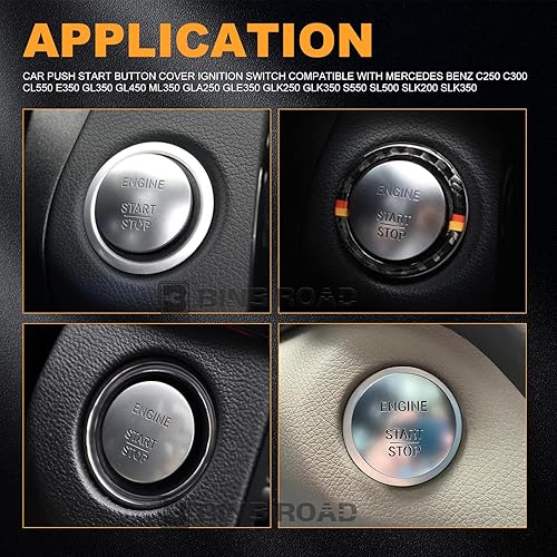 Miniatura 8 de BINB ROAD Botón de encendido de arranque sin llave del motor 2215450714 compatible con Mercedes Benz C250 C300 E350 GL350 GL450 ML350 ML350 S550