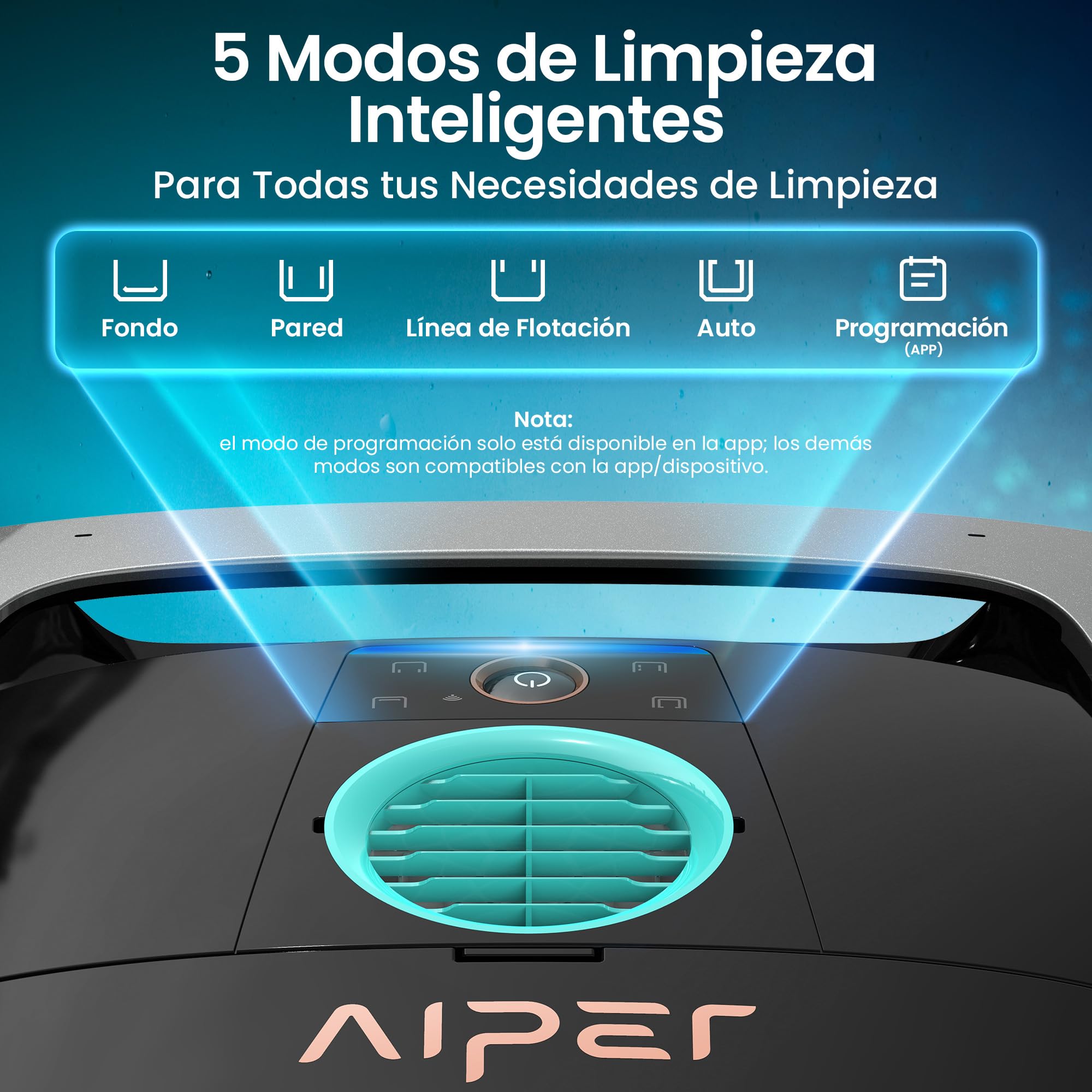 AIPER (Nuovo 2026 Scuba S3 Robot Piscina, Plan de Limpieza Semanal Personalizado, Aparcamiento Automático, Limpiafondos Ligero con App, Succión Potente, Robot Limpiafondos Piscina Fondo y Paredes
