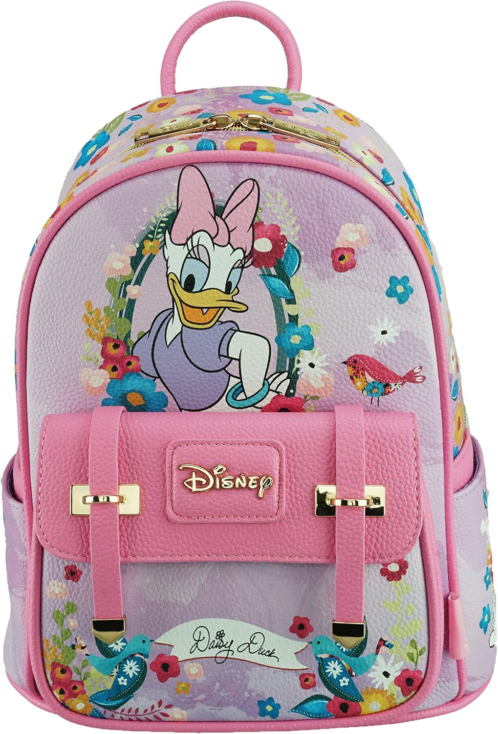 Wondapop Disney Daisy Duck 11" Vegan Leather Fashion Mini Backpack