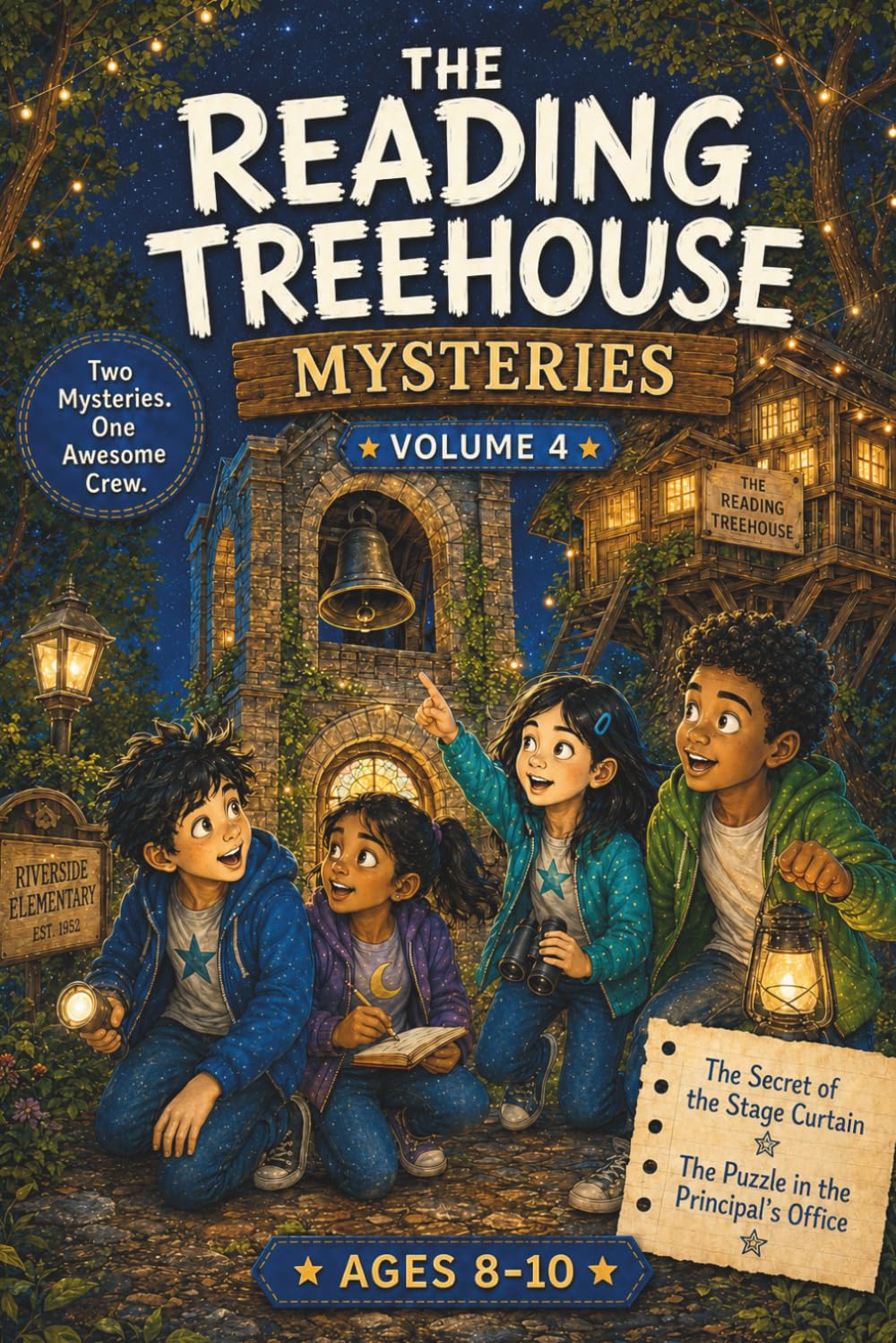 The Reading Treehouse Mysteries Vol 4: Two Illustrated Classroom Mystery Chapter Books for Kids Ages 8–10, Reading Books for Grades 3-5 for Boys & ... Chapter Book Mysteries for Kids Ages 8–10)