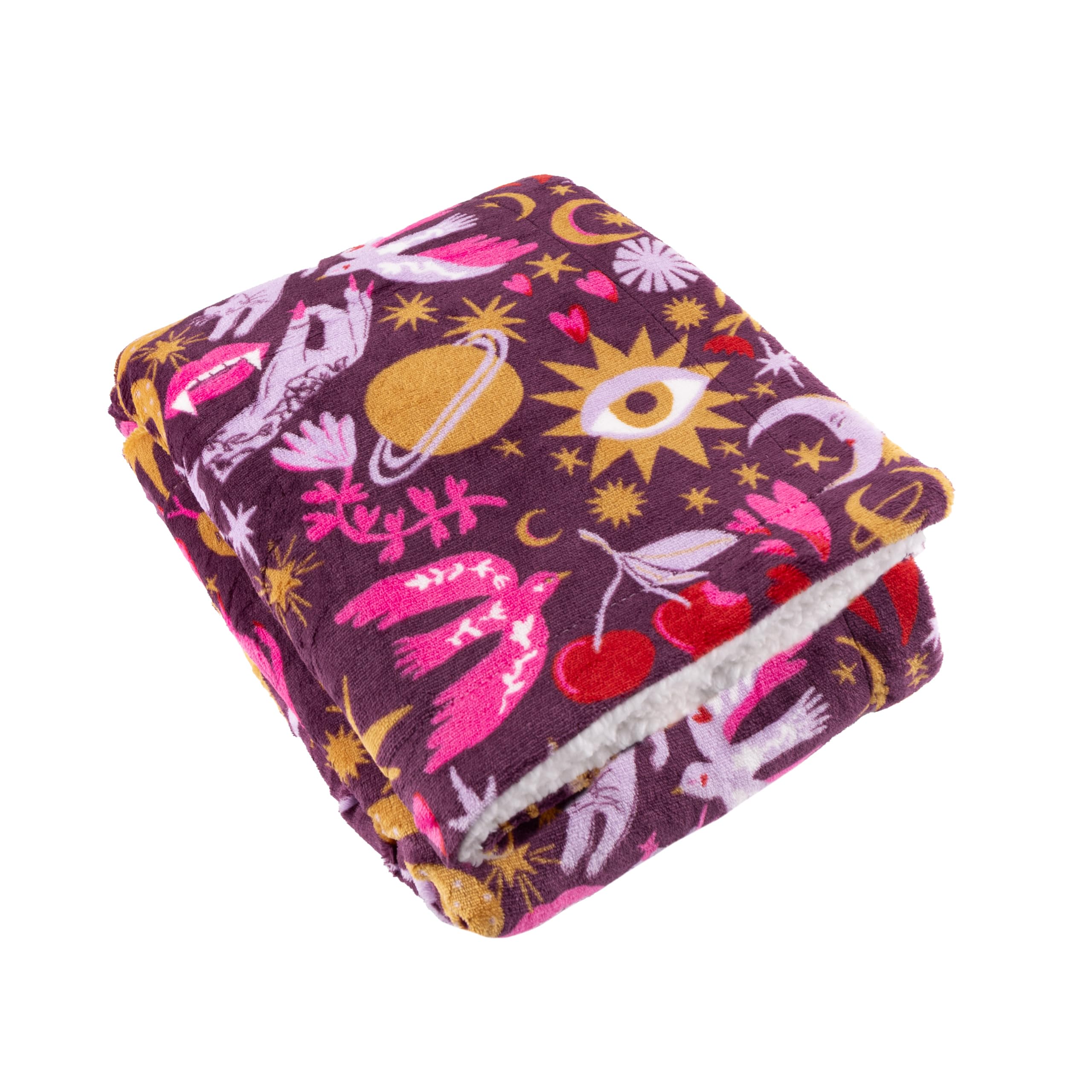 furn. Enchanted Throw – Mystical Celestial Sherpa Fleece Blanket (Pink - 130x180cm)