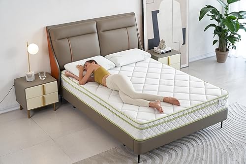 Miniatura 9 de Oliver & Smith - Colchón híbrido de espuma fresca y cómoda de 8 pulgadas con funda de algodón orgánico transpirable - Parte superior de almohada