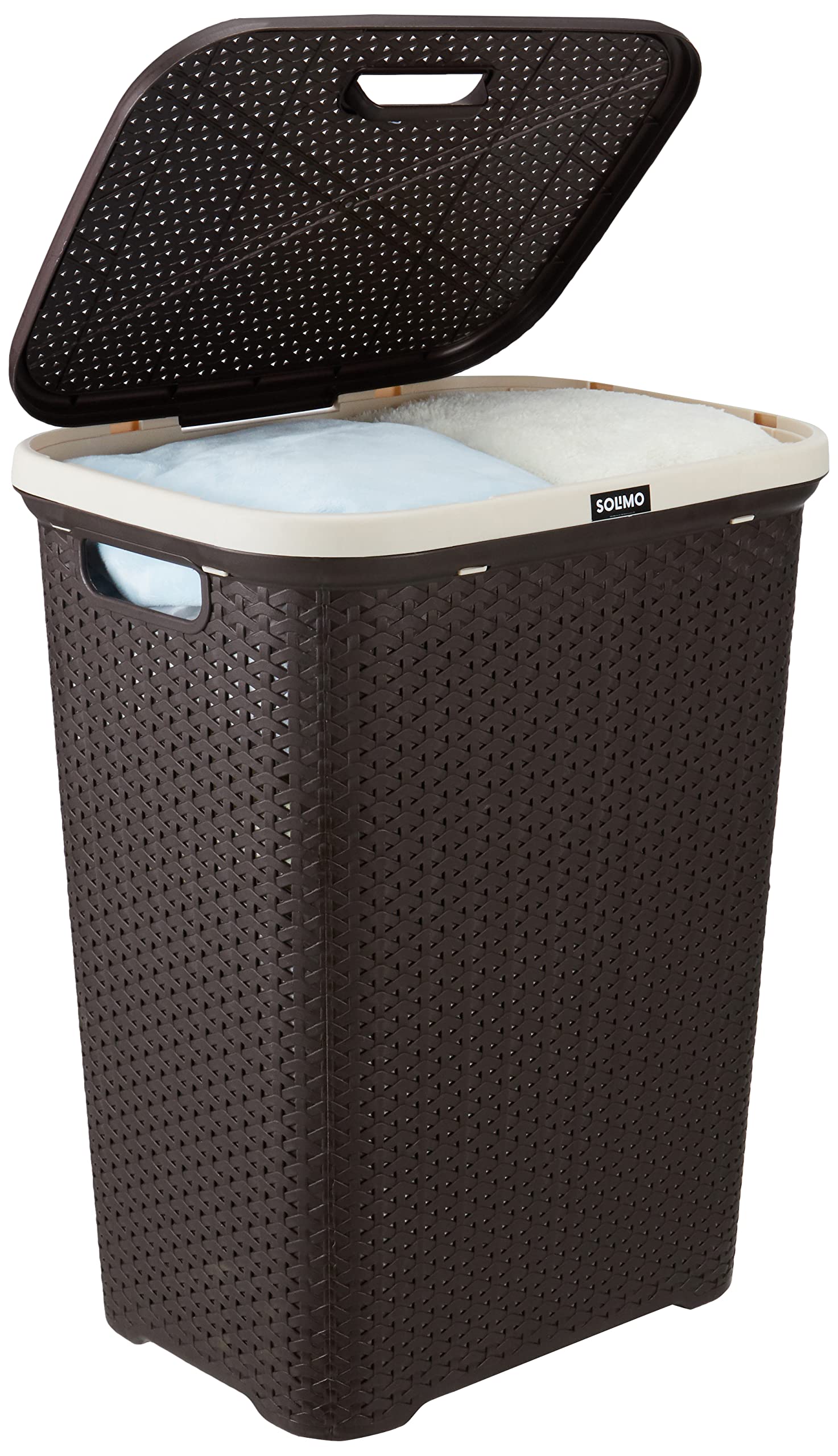 Amazon Brand Solimo Laundry Basket with Lid, 55 Litres, Matte Brown (B0BCR2RZQL) Amazon Price History, Amazon Price Tracker