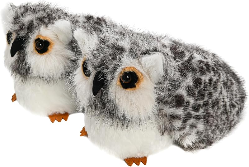 Pantofole a forma di giraffa con animali africani per donne e uomini, pantofole da viaggio in peluche da interno, Multicolore, 4/7 UK Wide
