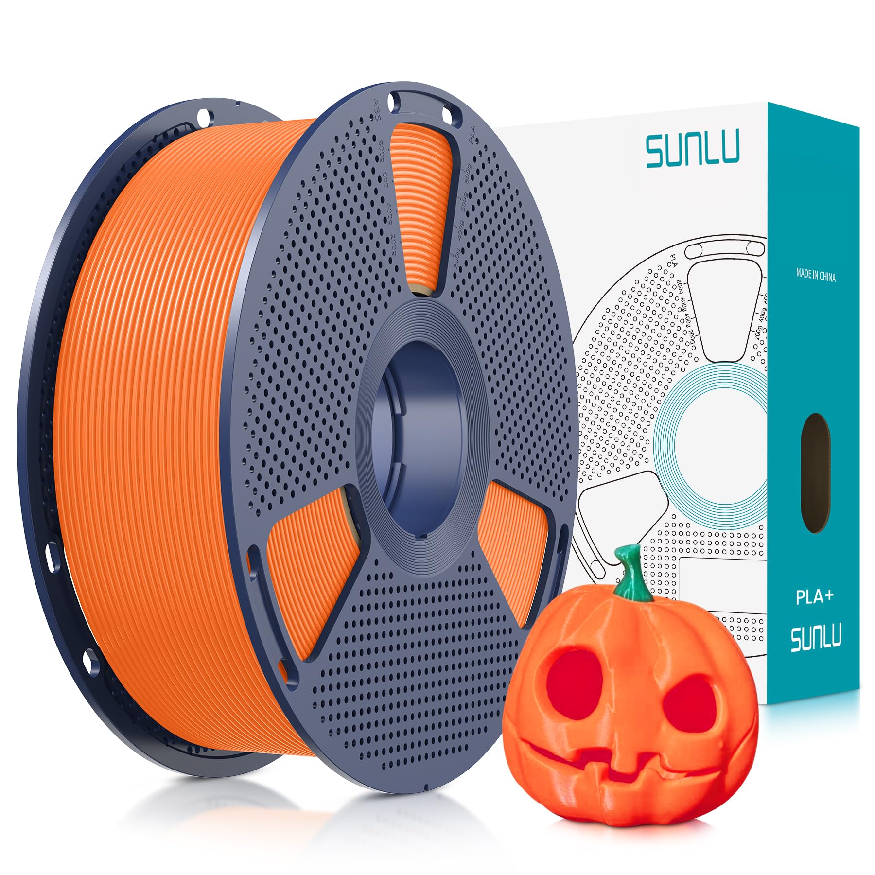 SUNLU PLA Plus Filament 1.75mm Sunny Orange 1KG | Neatly Wound, Upgrade PLA Filament, Dimensional Accuracy +/- 0.02 mm, Fit Most FDM 3D Printers