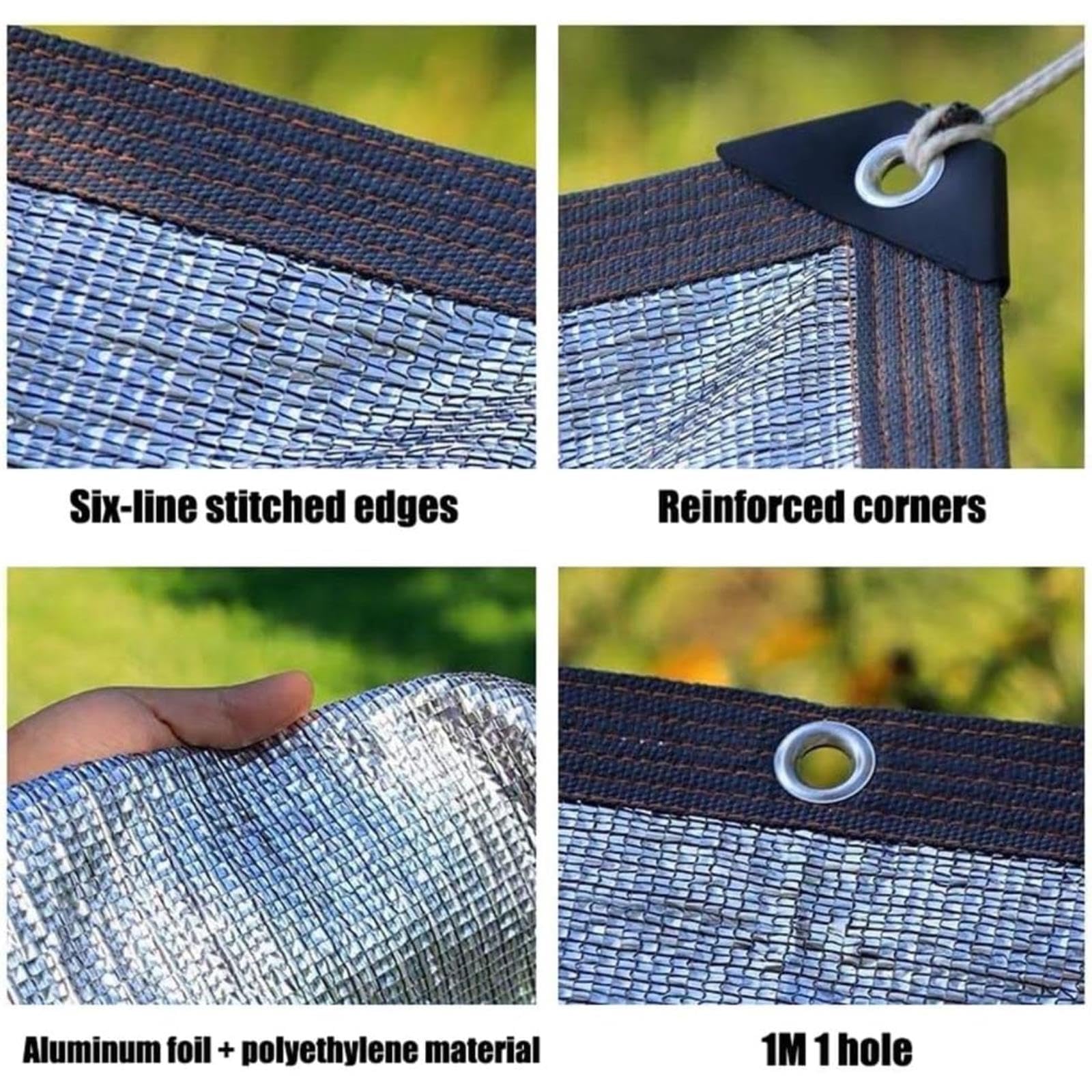 Toile d'ombrage Robuste avec œillets, Protection UV, pour Jardin, terrasse, Porche et espaces extérieurs - 8 m x 12 m (26,2 pi x 39,3 pi)