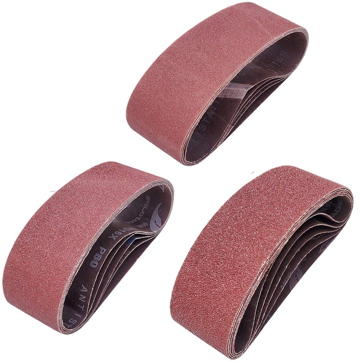 30 PCS 3 inch x 24 inch Sanding Belts - 10 Each of 40 80 120 Grit Aluminum Oxide Sanding Belts For Belt sander (3x24 inch)
