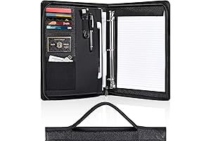 Pacific Mailer 3 Ring Binder Portfolio Organizer with Leather Folder